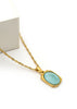 Gold Blue Natural Shell Puka Neckpiece
