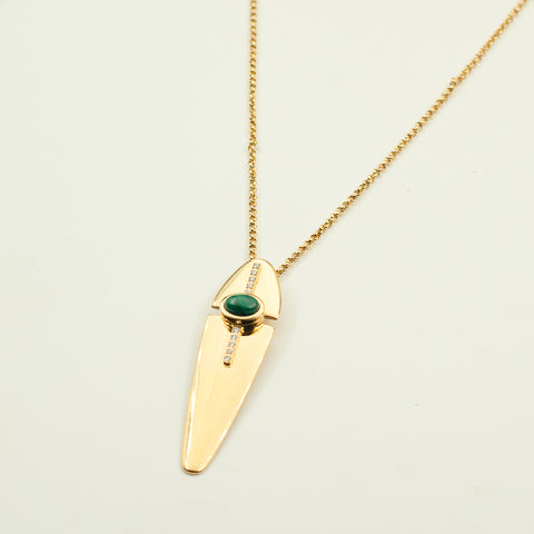 Jade Shield Drop Pendant