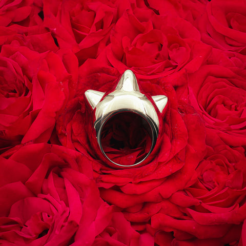 Floral Silver Thorn Ring