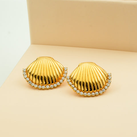 Zircon Shell Earrings