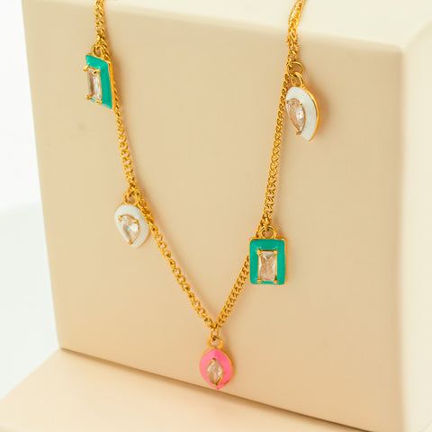 Tranquil enamel neckpiece