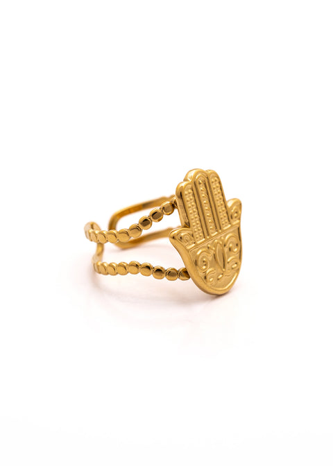 Golden Hamsa Ring