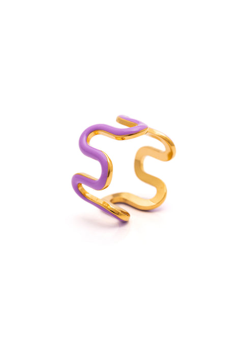Zig Zag Lavender Enamel Ring