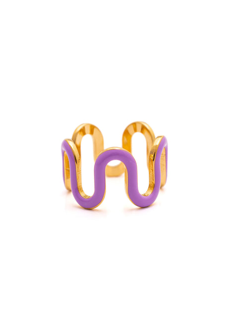 Zig Zag Lavender Enamel Ring