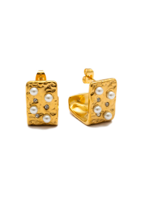 Golden Pearl Studs