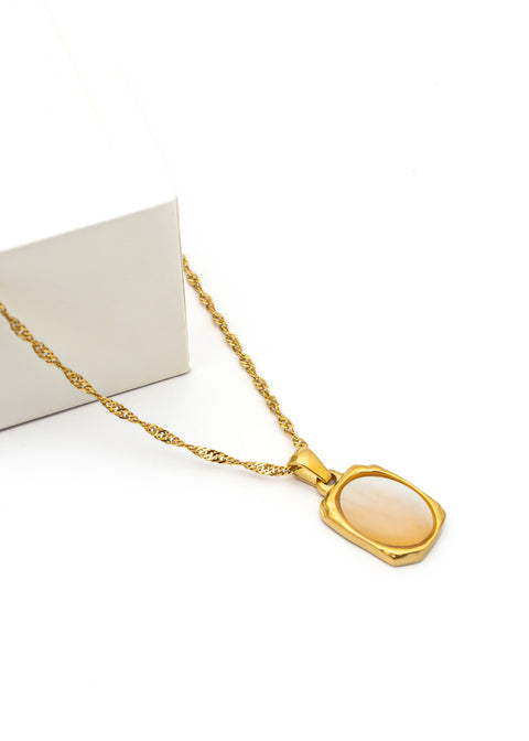 Gold Yellow Natural Shell Puka Neckpiece