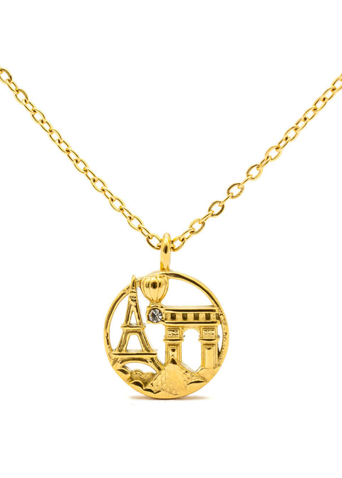 Golden Eiffel Charm Necklace