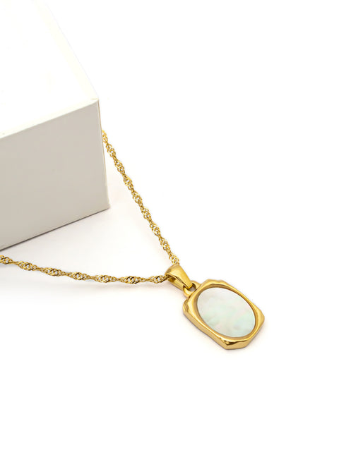 Gold White Natural Shell Puka Neckpiece