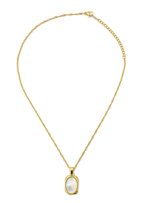 Gold White Natural Shell Puka Neckpiece