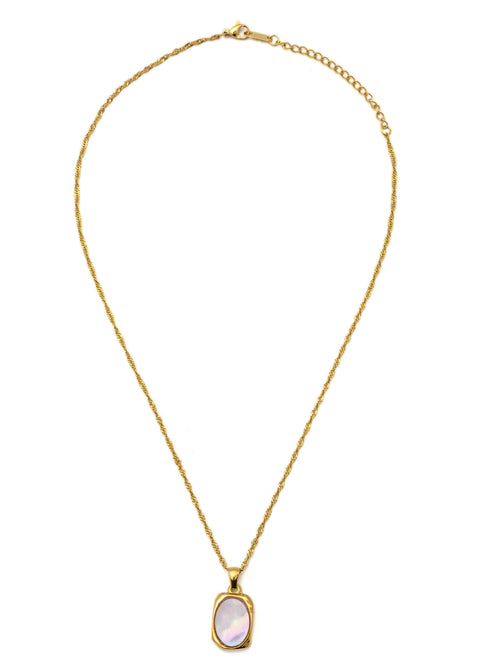 Gold Pink Natural Shell Puka Neckpiece